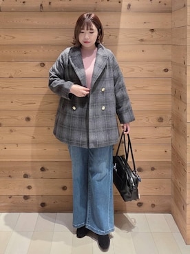 「アイテム（チェスターコート）」を使った、テソ子さん（レディース・162cm・30代）の冬コーディネート