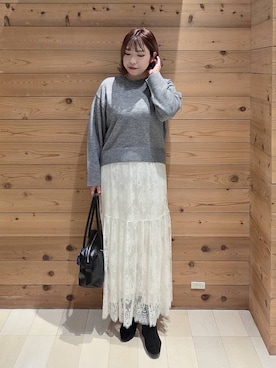 「アイテム（ボストンバッグ）」を使った、テソ子さん（レディース・162cm・30代）の冬コーディネート