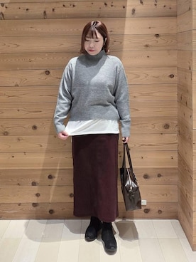 「GLOBAL WORK（グローバルワーク）のアイテム（トップス）」を使った、テソ子さん（レディース・162cm）の冬コーディネート