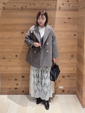 「アイテム（チェスターコート）」を使った、テソ子さん（レディース・162cm・30代）の秋コーディネート