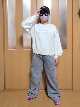 「アイテム（カーディガン/ボレロ）」を使った、テソ子さん（キッズ・162cm）の秋コーディネート