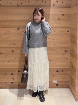 「GLOBAL WORK（グローバルワーク）のGOODデニムバギーパンツ/498388（デニムパンツ）」を使った、テソ子さん（レディース・162cm）の秋コーディネート