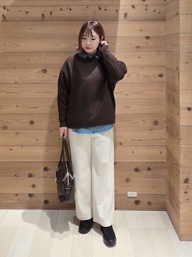 「アイテム（ボストンバッグ）」を使った、テソ子さん（レディース・162cm・30代）の冬コーディネート