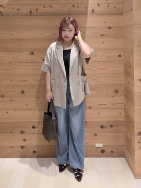 「アイテム（パンプス）」を使った、テソ子さん（レディース・162cm）の夏コーディネート