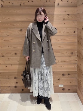 「GLOBAL WORK（グローバルワーク）のアイテム（シューズ）」を使った、テソ子さん（レディース・162cm）の冬コーディネート