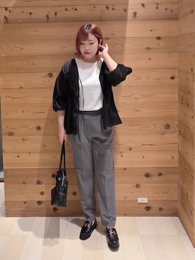 「アイテム（ボストンバッグ）」を使った、テソ子さん（レディース・162cm・30代）の夏コーディネート