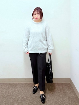 「GLOBAL WORK（グローバルワーク）のあったかウツクシルエットテーパードパンツ/575203（その他パンツ）」を使った、テソ子さん（レディース・162cm）の秋コーディネート