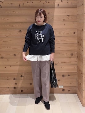 「アイテム（スウェット）」を使った、テソ子さん（レディース・162cm・30代）の秋コーディネート