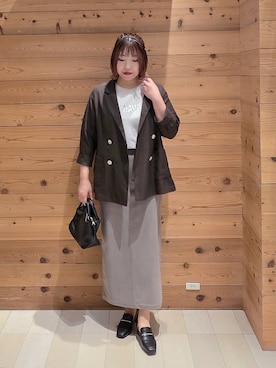 「アイテム（テーラードジャケット）」を使った、テソ子さん（レディース・162cm・30代）の秋コーディネート