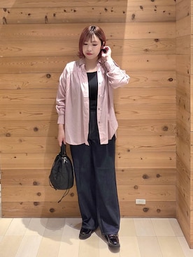 「GLOBAL WORK（グローバルワーク）のGOODデニムバギーパンツ/498388（デニムパンツ）」を使った、テソ子さん（レディース・162cm）の秋コーディネート