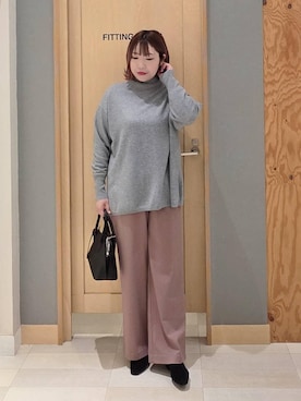 「GLOBAL WORK（グローバルワーク）のアイテム（トップス）」を使った、テソ子さん（レディース・162cm）の冬コーディネート