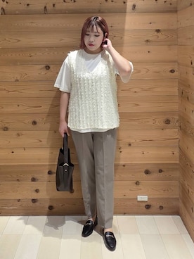 「アイテム（ローファー）」を使った、テソ子さん（レディース・162cm・30代）の夏コーディネート