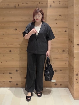 「アイテム（タンクトップ）」を使った、テソ子さん（レディース・162cm・30代）の夏コーディネート