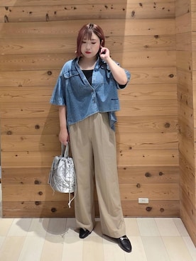「アイテム（タンクトップ）」を使った、テソ子さん（レディース・162cm・30代）の夏コーディネート