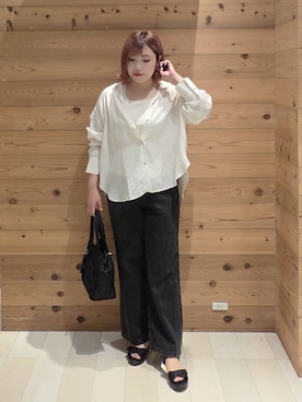 「アイテム（タンクトップ）」を使った、テソ子さん（レディース・162cm・30代）の夏コーディネート