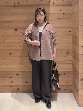 「アイテム（ボストンバッグ）」を使った、テソ子さん（レディース・162cm・30代）の秋コーディネート