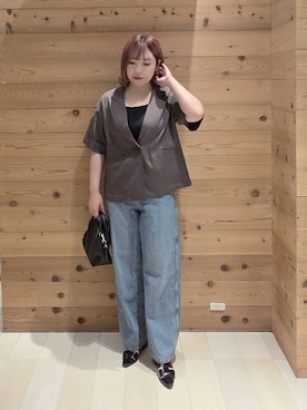 「GLOBAL WORK（グローバルワーク）のアイテム（ジャケット/アウター）」を使った、テソ子さん（レディース・162cm）の夏コーディネート
