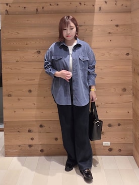 「GLOBAL WORK（グローバルワーク）のGOODデニムバギーパンツ/498388（デニムパンツ）」を使った、テソ子さん（レディース・162cm）の秋コーディネート