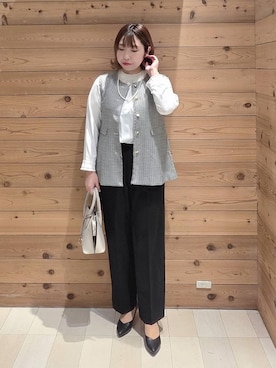 「GLOBAL WORK（グローバルワーク）のアイテム（アクセサリー）」を使った、テソ子さん（レディース・162cm）の冬コーディネート