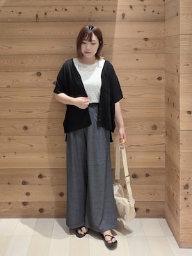「GLOBAL WORK（グローバルワーク）のアイテム（パンツ）」を使った、テソ子さん（レディース・162cm）の夏コーディネート