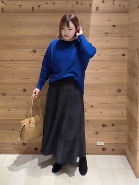 「アイテム（ボストンバッグ）」を使った、テソ子さん（レディース・162cm・30代）の秋コーディネート