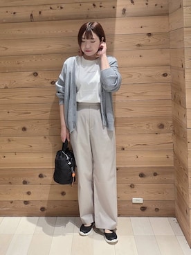 「GLOBAL WORK（グローバルワーク）のアイテム（シューズ）」を使った、テソ子さん（レディース・162cm）の春コーディネート