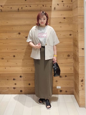 「GLOBAL WORK（グローバルワーク）のアイテム（ジャケット/アウター）」を使った、テソ子さん（レディース・162cm）の夏コーディネート