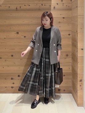 「GLOBAL WORK（グローバルワーク）のアイテム（テーラードジャケット）」を使った、テソ子さん（レディース・162cm）の秋コーディネート