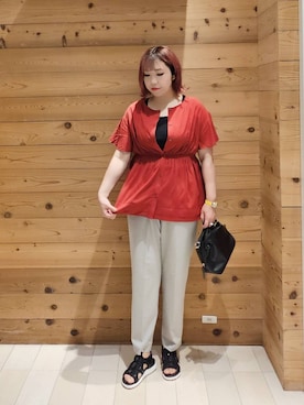 「アイテム（タンクトップ）」を使った、テソ子さん（レディース・162cm・30代）の夏コーディネート