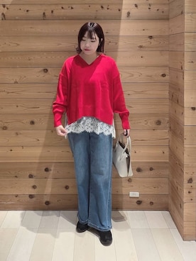 「GLOBAL WORK（グローバルワーク）のアイテム（ダウンジャケット/コート）」を使った、テソ子さん（レディース・162cm）の冬コーディネート