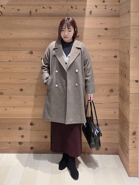 「アイテム（チェスターコート）」を使った、テソ子さん（レディース・162cm・30代）の冬コーディネート