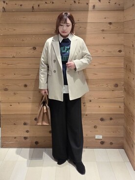 「GLOBAL WORK（グローバルワーク）のアイテム（テーラードジャケット）」を使った、テソ子さん（レディース・162cm）の秋コーディネート