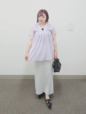 「GLOBAL WORK（グローバルワーク）のスペ軽お財布ショルダー/132336（ショルダーバッグ）」を使った、テソ子さん（レディース・162cm・30代）の夏コーディネート