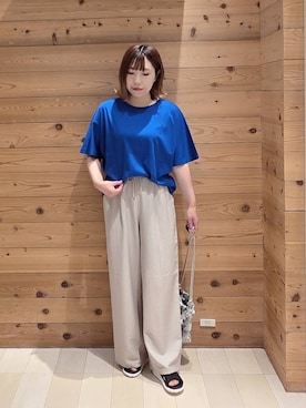 「GLOBAL WORK（グローバルワーク）のアイテム（パンツ）」を使った、テソ子さん（レディース・162cm）の夏コーディネート