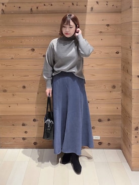 「アイテム（ボストンバッグ）」を使った、テソ子さん（レディース・162cm・30代）の秋コーディネート