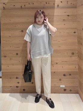 「アイテム（ベスト）」を使った、テソ子さん（レディース・162cm・30代）の夏コーディネート