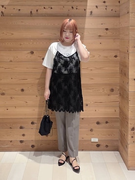 「GLOBAL WORK（グローバルワーク）のアイテム」を使った、テソ子さん（レディース・162cm）の夏コーディネート