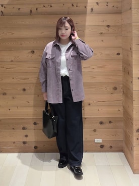 「GLOBAL WORK（グローバルワーク）のGOODデニムバギーパンツ/498388（デニムパンツ）」を使った、テソ子さん（レディース・162cm）の秋コーディネート