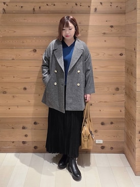 「アイテム（チェスターコート）」を使った、テソ子さん（レディース・162cm・30代）の秋コーディネート