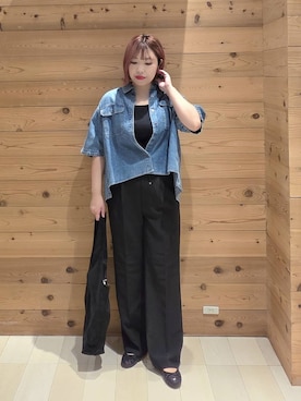 「アイテム（バレエシューズ）」を使った、テソ子さん（レディース・162cm・30代）の夏コーディネート