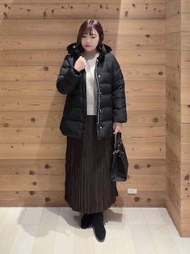 「ハグミーニット_GLOBALWORK」｜テソ子さん（レディース・162cm）の冬コーディネート