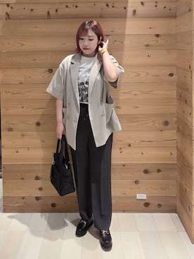 「アイテム（テーラードジャケット）」を使った、テソ子さん（レディース・162cm・30代）の夏コーディネート