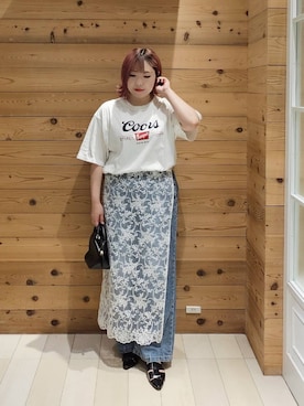 「アイテム（シューズ）」を使った、テソ子さん（レディース・162cm）の夏コーディネート