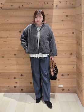 「アイテム（ブルゾン）」を使った、テソ子さん（レディース・162cm・30代）の秋コーディネート