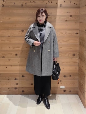 「アイテム（チェスターコート）」を使った、テソ子さん（レディース・162cm）の秋コーディネート