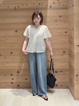 「GLOBAL WORK（グローバルワーク）のアイテム」を使った、テソ子さん（レディース・162cm）の夏コーディネート