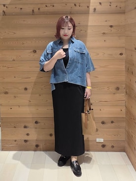 「アイテム（タンクトップ）」を使った、テソ子さん（レディース・162cm・30代）の夏コーディネート