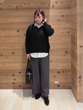 「アイテム（チェスターコート）」を使った、テソ子さん（レディース・162cm・30代）の秋コーディネート