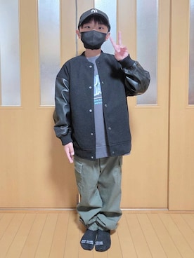 「アイテム（カーゴパンツ）」を使った、テソ子さん（レディース・162cm・30代）の冬コーディネート