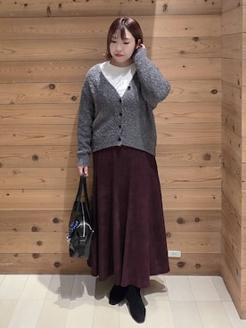 「アイテム（チェスターコート）」を使った、テソ子さん（レディース・162cm・30代）の秋コーディネート